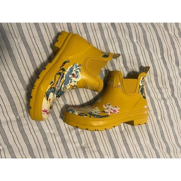 Joules Wellibob Women’s Rain Boots in Yellow Floral Design Size US 9 EU 40/41 - Picture 12 of 12